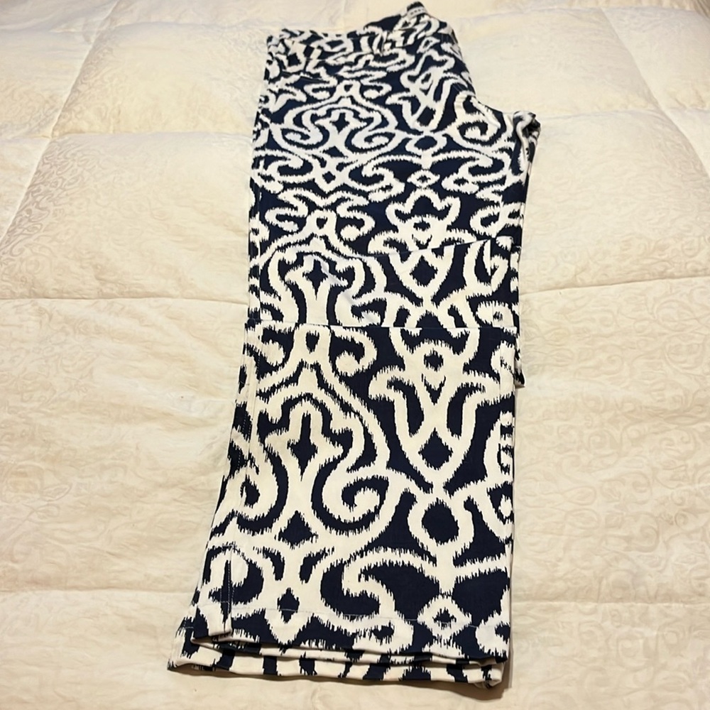 Gretchen Scott Designs Navy and White Patterned Pull-On Pants